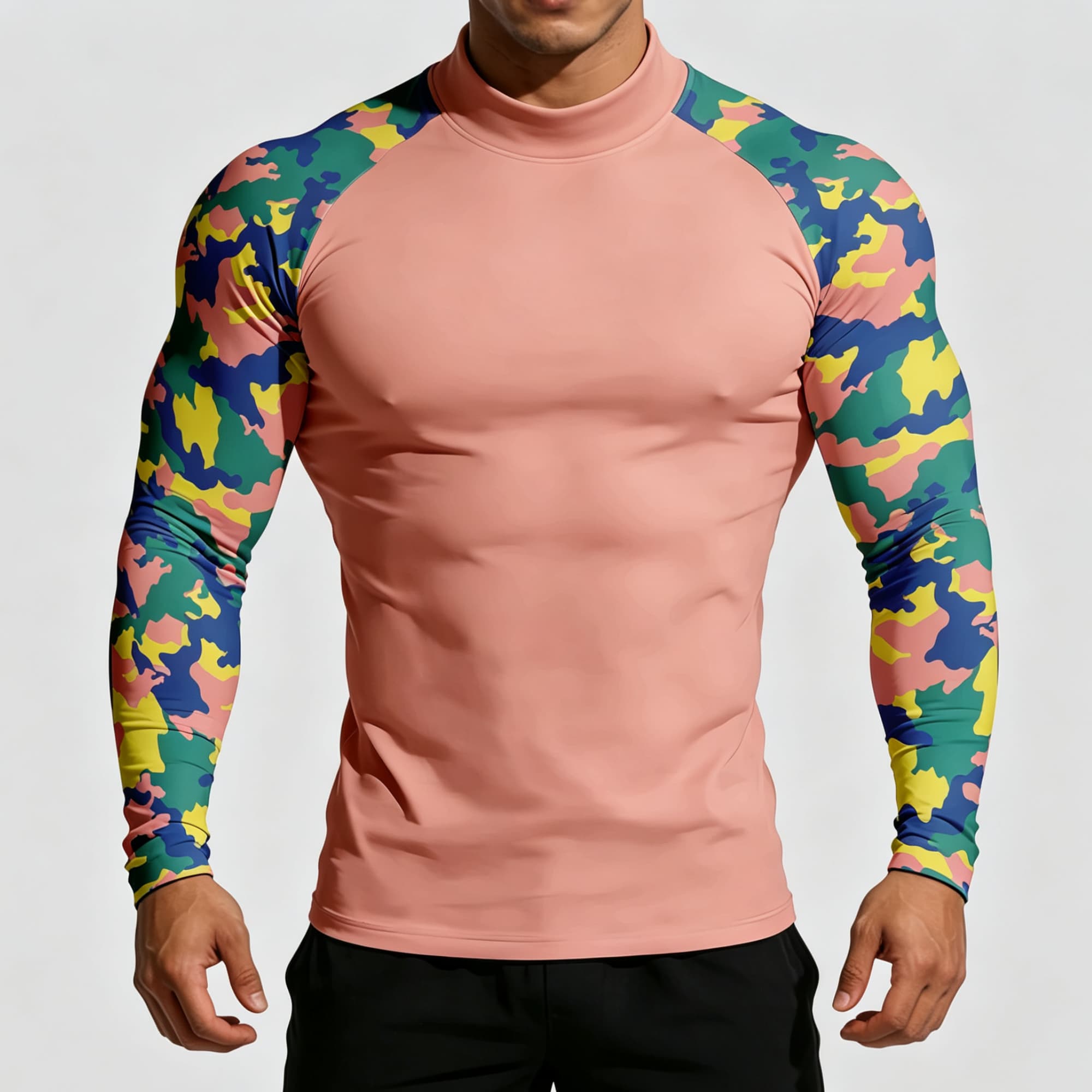 Men Pastel Camouflage Print Mo - Base Layer Top recension och pris