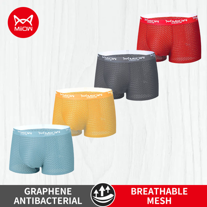 MiiOW 4Pcs Ice Silk Men Underw - Boxer Shorts Modal recension och pris